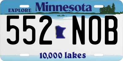 MN license plate 552NOB