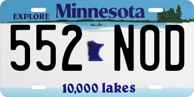 MN license plate 552NOD