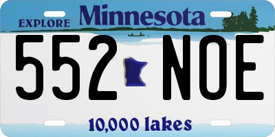 MN license plate 552NOE