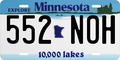 MN license plate 552NOH