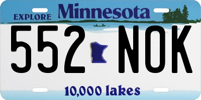 MN license plate 552NOK