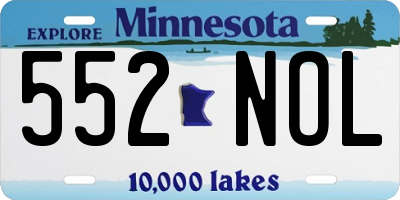 MN license plate 552NOL