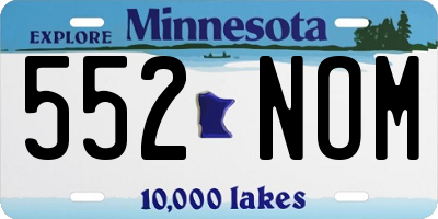 MN license plate 552NOM