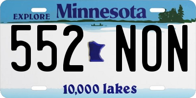 MN license plate 552NON