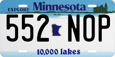 MN license plate 552NOP