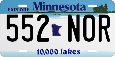 MN license plate 552NOR