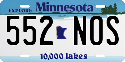 MN license plate 552NOS
