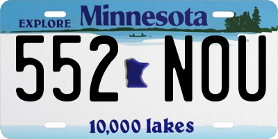 MN license plate 552NOU