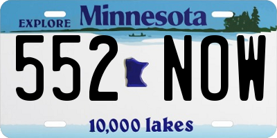MN license plate 552NOW