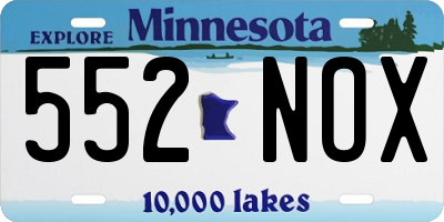 MN license plate 552NOX