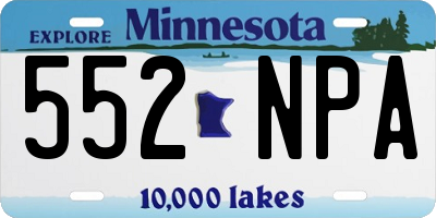 MN license plate 552NPA