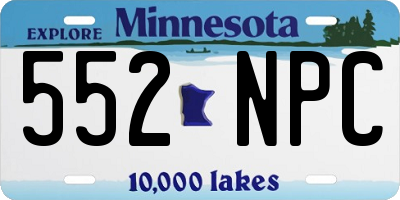 MN license plate 552NPC