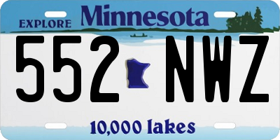 MN license plate 552NWZ