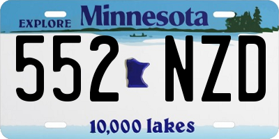 MN license plate 552NZD