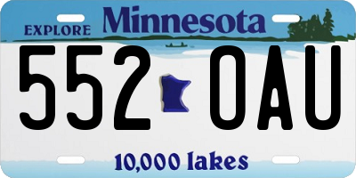MN license plate 552OAU