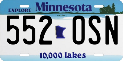 MN license plate 552OSN