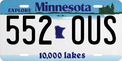 MN license plate 552OUS