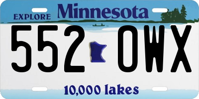 MN license plate 552OWX