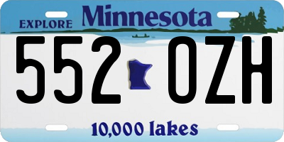 MN license plate 552OZH