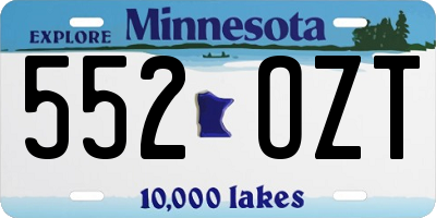 MN license plate 552OZT