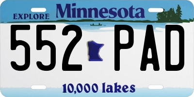 MN license plate 552PAD