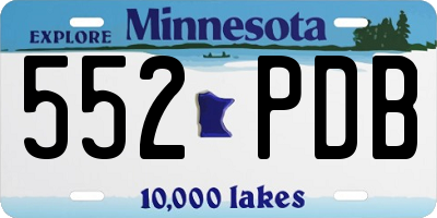 MN license plate 552PDB