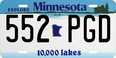 MN license plate 552PGD