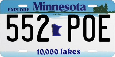 MN license plate 552POE