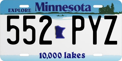 MN license plate 552PYZ
