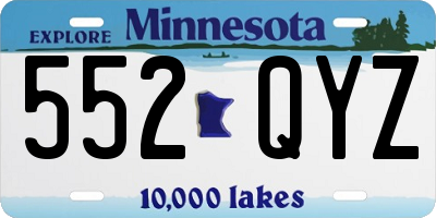 MN license plate 552QYZ