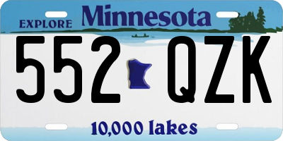 MN license plate 552QZK