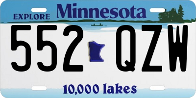 MN license plate 552QZW