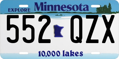 MN license plate 552QZX