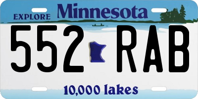 MN license plate 552RAB