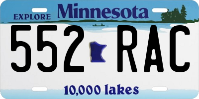 MN license plate 552RAC
