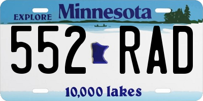 MN license plate 552RAD