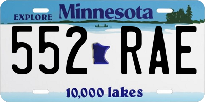 MN license plate 552RAE
