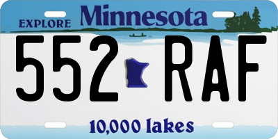 MN license plate 552RAF