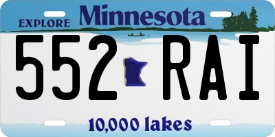 MN license plate 552RAI