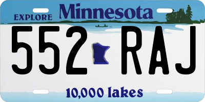 MN license plate 552RAJ