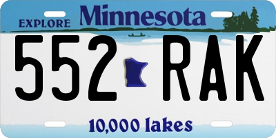 MN license plate 552RAK