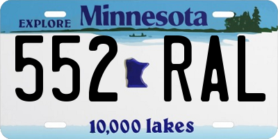 MN license plate 552RAL