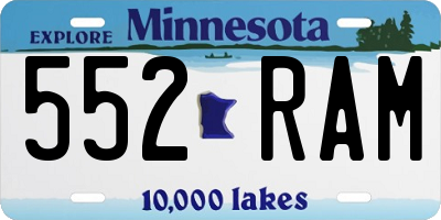 MN license plate 552RAM
