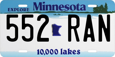 MN license plate 552RAN