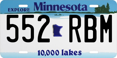 MN license plate 552RBM