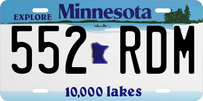 MN license plate 552RDM