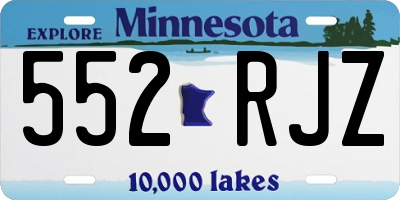 MN license plate 552RJZ