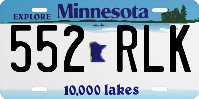 MN license plate 552RLK