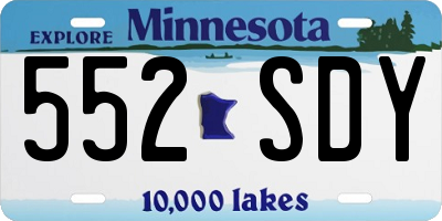 MN license plate 552SDY