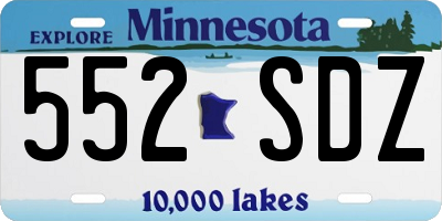 MN license plate 552SDZ